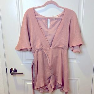 Pink V Front Romper